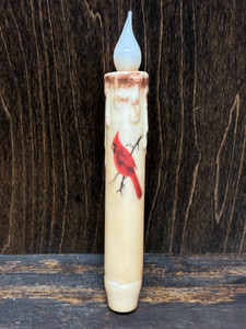 7" LED-TAPER RED CARDINAL ON BRANCH-IVORY 7" LED-TAPER RED CARDINAL ON BRANCH-IVORY