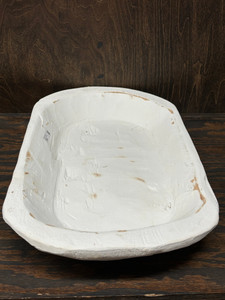Medium Carved Bowl - White Wash Medium Carved Bowl - White Wash