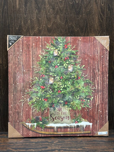 Lighted Sled w/ Christmas Tree Canvas Lighted Sled w/ Christmas Tree Canvas