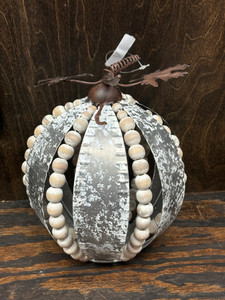 Pumpkin Bead, Galvanized 7"x8" Pumpkin Bead, Galvanized 7"x8"