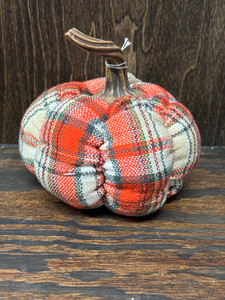 Fall Plaid Pumpkin, Small, 7" Fall Plaid Pumpkin, Small, 7"