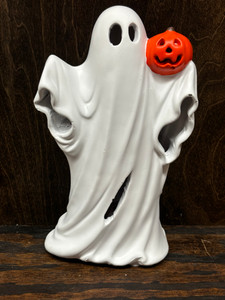 Lighted Resin Ghost w/ Pumpkin Lighted Resin Ghost w/ Pumpkin