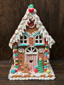 Lighted Gingerbread House, 14" Lighted Gingerbread House, 14"