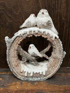 Birds/Hollow Tree w/ LED Lights, Resin 6.5" Birds/Hollow Tree w/ LED Lights, Resin 6.5"