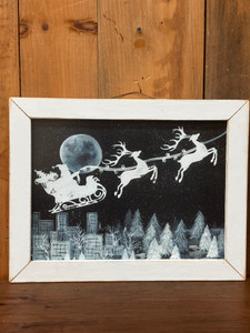 BLACK & WHITE SANTA W/SLEIGH BLACK & WHITE SANTA W/SLEIGH