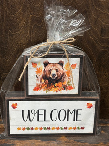 BLOCKS FALL BEAR WELCOME BLOCKS FALL BEAR WELCOME