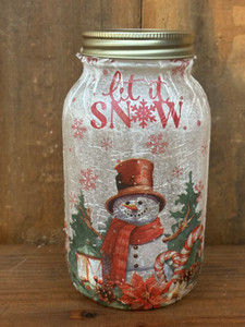 SNOWMAN/BIRDHOUSE LIGHTED JAR SNOWMAN/BIRDHOUSE LIGHTED JAR