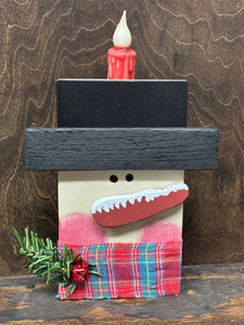 SNOWMAN HEAD BLOCK W/CANDLE SNOWMAN HEAD BLOCK W/CANDLE