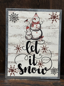 Let It Snow Snowman Framed Wall Hanging Sign 15x12 Let It Snow Snowman Framed Wall Hanging Sign 15x12