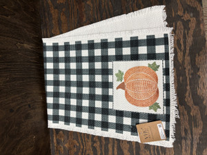 Annie Black Check Pumpkin Runner 12x36 Annie Black Check Pumpkin Runner 12x36