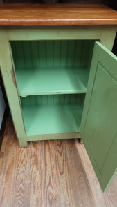SMALL CURIO CABINET/ANTIQUE FINISH/HERITAGE/SAGE