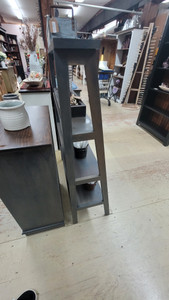 DOUBLE STEP LADDER SHELF-PEWTER/PEWTER DOUBLE STEP LADDER SHELF-PEWTER/PEWTER