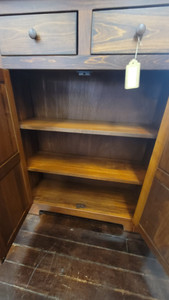 DOUBLE PIE SAFE W/WOOD-HARVEST CHERRY & HARVEST CHERRY