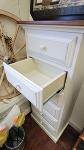 6 DRAWER NARROW CHEST-SPECIAL WALNUT & DOVE WHITE