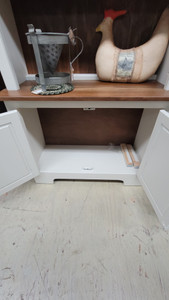 BOOKCASE W/WOOD BASE-SPECIAL WALNUT & CREAM BOOKCASE W/WOOD BASE-SPECIAL WALNUT & CREAM