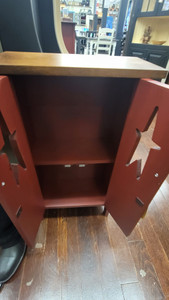 STAR DOUBLE DOOR CANDLE STAND-SPECIAL WALNUT/BURGUNDY