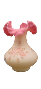 ROSES BURMESE 7 FENTON VASE