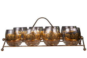Mid Century Roly Poly Whisky Caddy Set