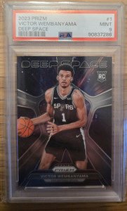 2023 PRIZM DEEP SPACE VICTOR WEMBANYAMA RC PSA 9