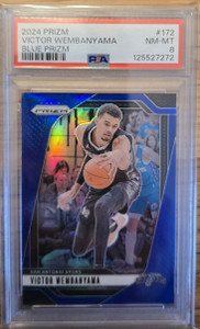 2024 PRIZM BLUE VICTOR WEMBANYAMA PSA 8