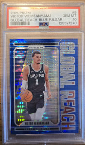 2024 PRIZM GLOBAL REACH BLUE PULSAR VICTOR WEMBANYAMA RC PSA 10