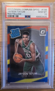 2017 DONRUSS OPTIC JAYSON TATUM RC RED/YELLOW PSA 10