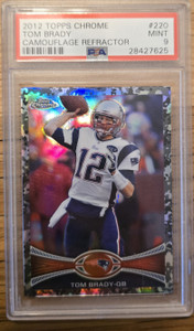 2012 TOPPS CHROME TOM BRADY CAMOUFLAGE REFRACTOR PSA 9
