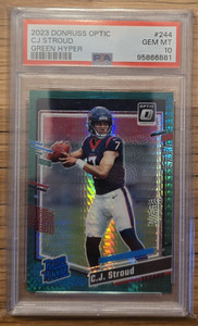 2023 Donruss Optic Green Hyper CJ Stroud RC PSA 10