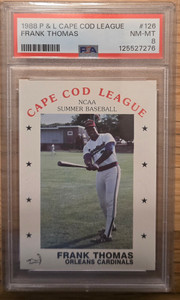 1988 P&L CAPE COD LEAGUE FRANK THOMAS RC PSA 8