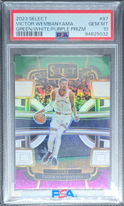 2023 Select Green/white/purple Victor Wembanyama Psa 10