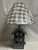 HOUSE LAMP WITH GRAY CHECK SHADE 1 OF 2