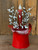 RED PITCHER W/BERRIES, RIBBON, & CANDLE RED PITCHER W/BERRIES, RIBBON, & CANDLE