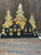 BLK/Gold Tree /House Candle Holder , 11.8"