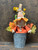 SCARECROW & FLOWERS IN A BUCKET SCARECROW & FLOWERS IN A BUCKET