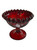 Fenton Ruby Red Hand Painted Compote Ruffle Pedestal
