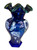 Fenton 75th Anniversary Celebration Cobalt Blue Green Vase Hand Painted B Kincaid