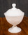 Milk Glass Pedestal Cand Dish w Lid Morning Meadow Candle
