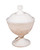 Milk Glass Pedestal Cand Dish w Lid Morning Meadow Candle