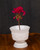 Ivy Hearts Compote Milk Glass w Flower Frog