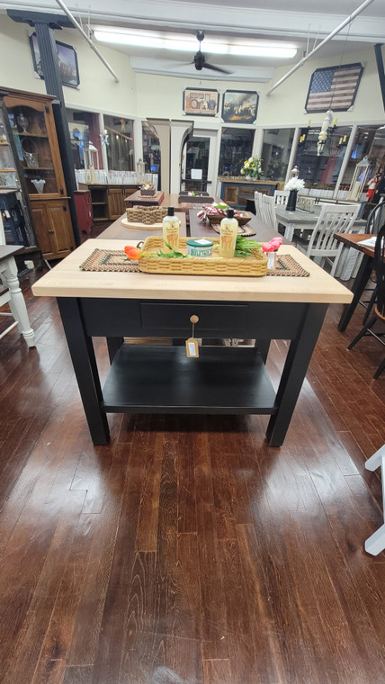 BUTCHER BLOCK ISLAND, GL-BLACK/BLACK