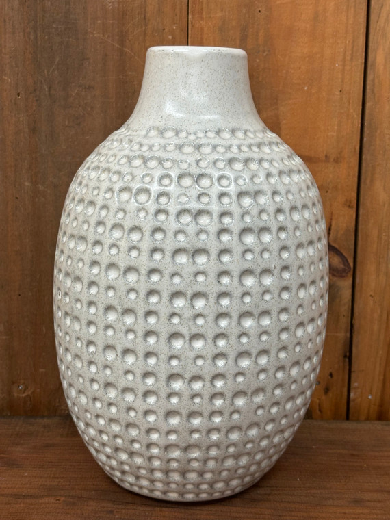 White Dot Pattern Vase, 10.85"