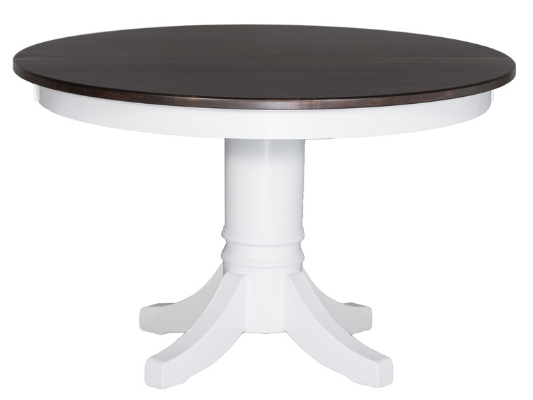 EXTENSION TABLE-WORMY MAPLE-48" ROUND SHAKER PEDESTAL EXTENSION TABLE W/2 LEAVES EXTENSION TABLE-WORMY MAPLE-48" ROUND SHAKER PEDESTAL EXTENSION TABLE W/2 LEAVES