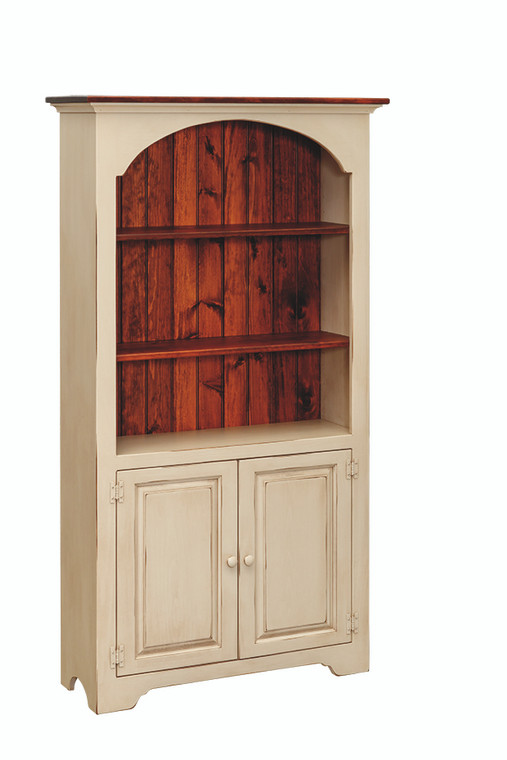LARGE BOOKCASE W/DOORS - COLONIAL STYLE
