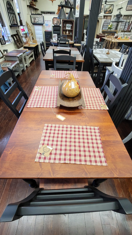 EXTENSION TABLE 36" X 48" TABLE W/2 LEAVES-2 TONE/MICHAELS CHERRY/BLACK