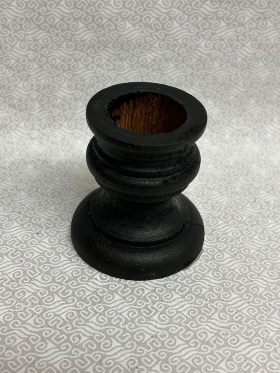 WOOD TAPER HOLDER-SM.-BLACK