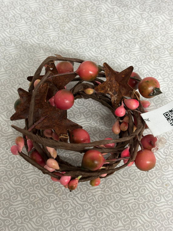 1.5" CANDLE RING W/STAR-PINK