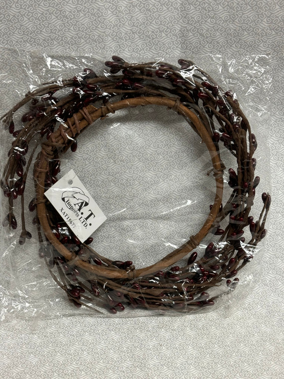 PIP BERRY CANDLE RING, 5"-BURGUNDY
