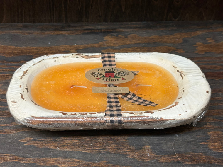 FILLED WOODEN BOWL CANDLE