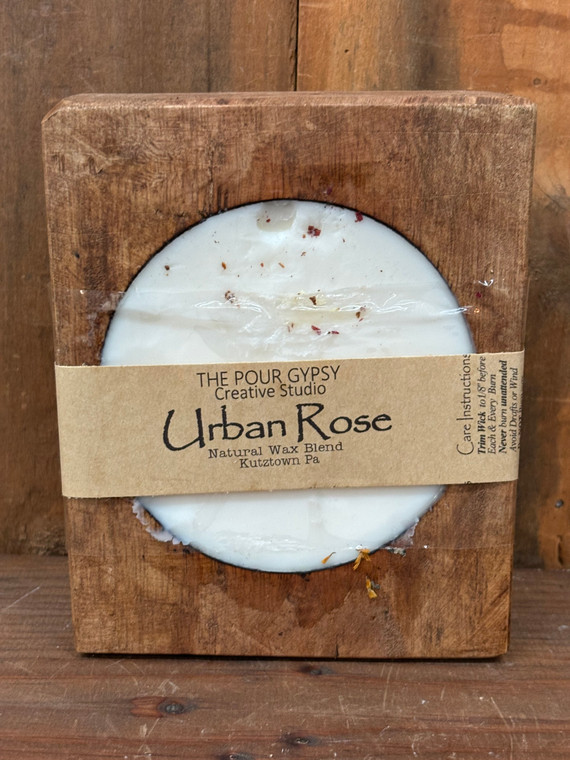 CHEESE MOLD- ROSE_CANDLE IN WOODEN BOWL