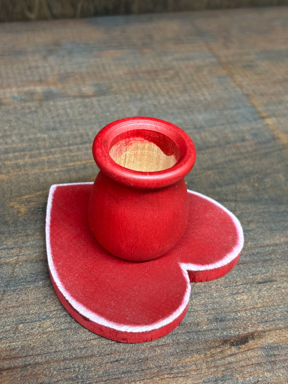 HEART CANDLE CUP RED